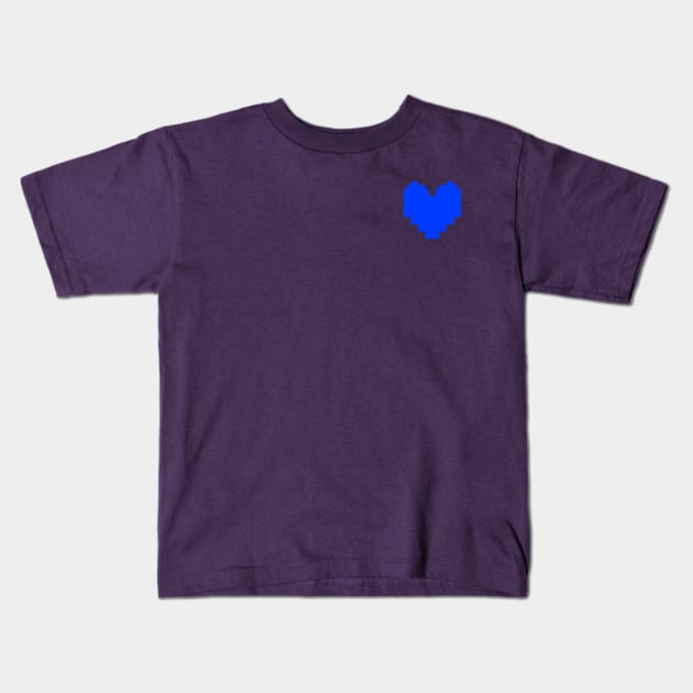 Undertale Blue Heart Pocket Kids T-Shirt by WiccanNerd